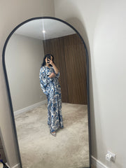 KAFTAN SILK BLUE FLORAL