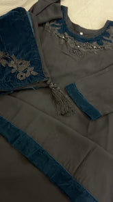 MARINA VELVET SHAWL ZINC