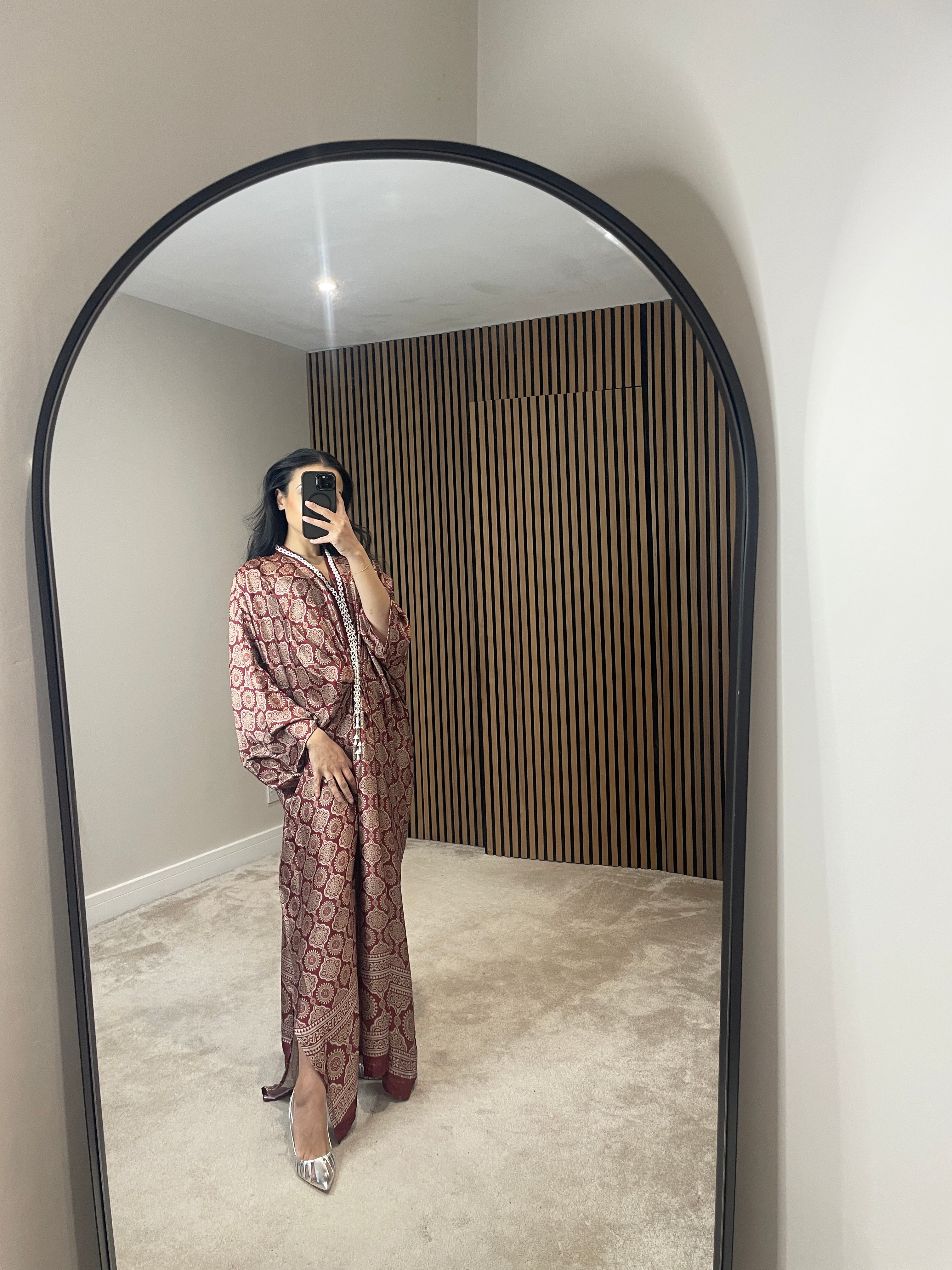KAFTAN SILK RED BRICK Secondary image