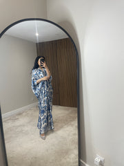 KAFTAN SILK BLUE FLORAL