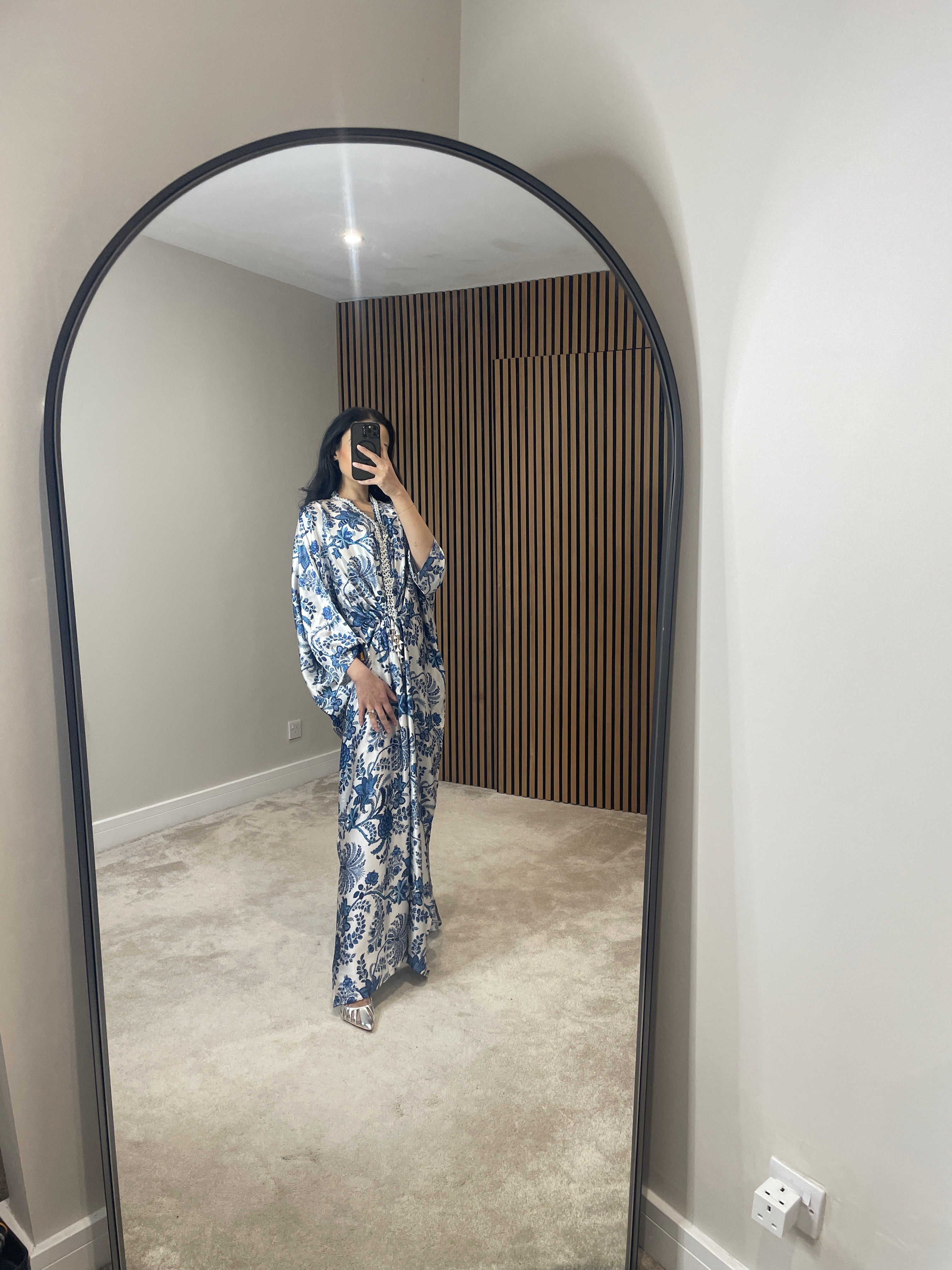 KAFTAN SILK BLUE FLORAL