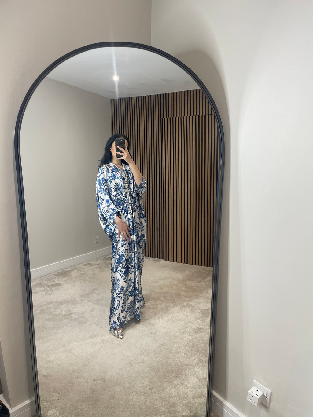 KAFTAN SILK BLUE FLORAL