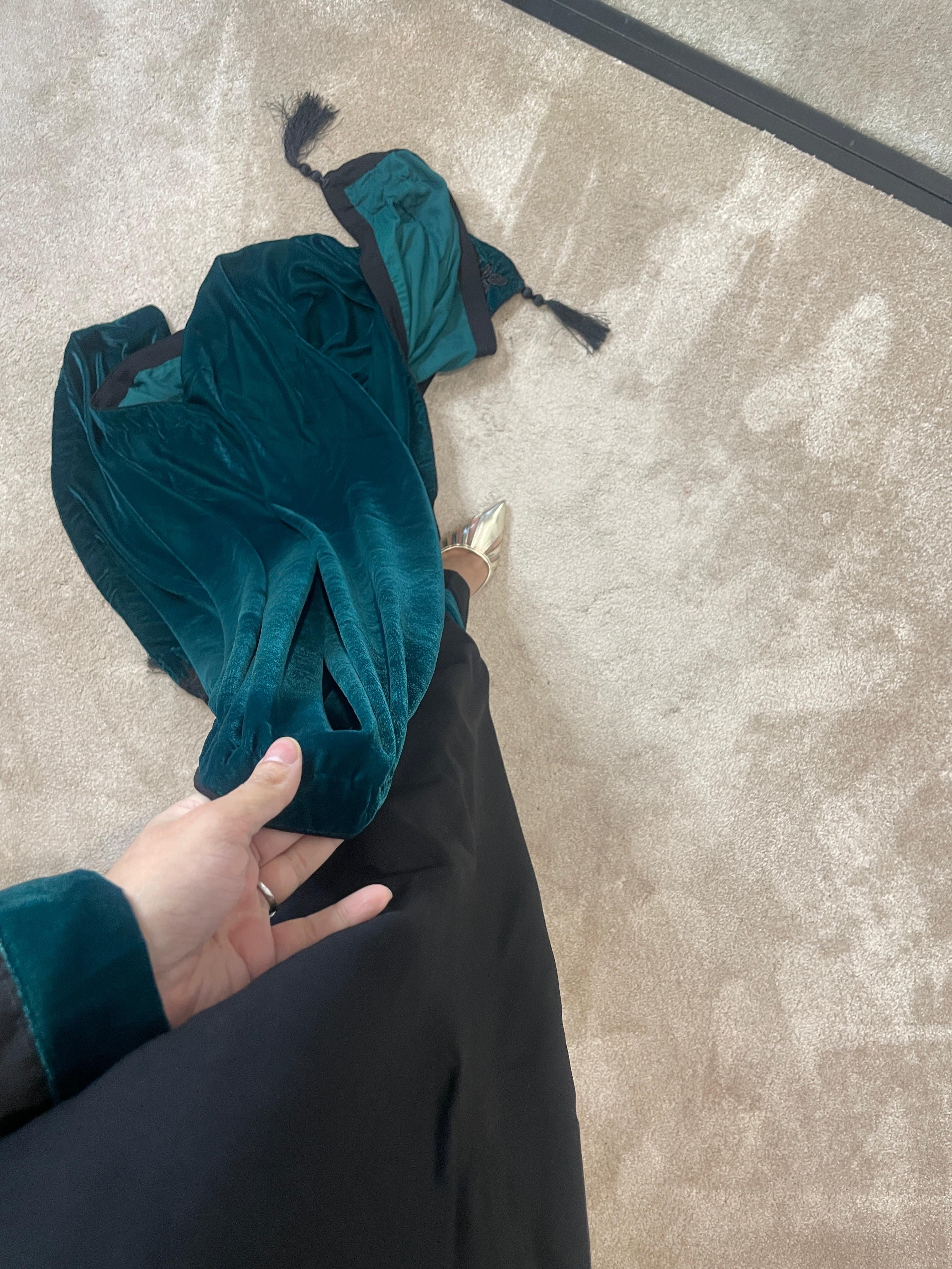 MARINA VELVET SHAWL GREEN