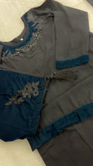 MARINA VELVET SHAWL ZINC